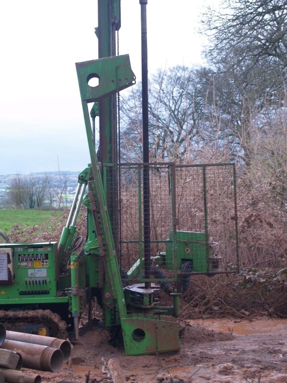 The Comacchio 450P Drill Rig is a medium sized rig designed for the geotechnical, environmental, water and exploration sectors. It's folding top mast and small footprint allows it to access tight work sites, while its 6.5 tonne main winch and 9 tonne pull back allows it to reach depths of over 1000m.